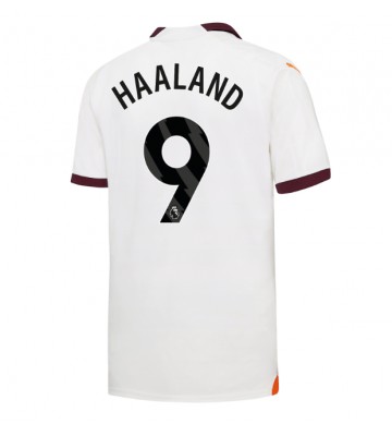 Manchester City Erling Haaland #9 Koszulka Wyjazdowych 2023-24 Krótki Rękaw